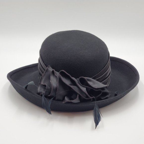 Betmar New York Wool Hat Satin & Feathers Hat Band - Picture 15 of 16